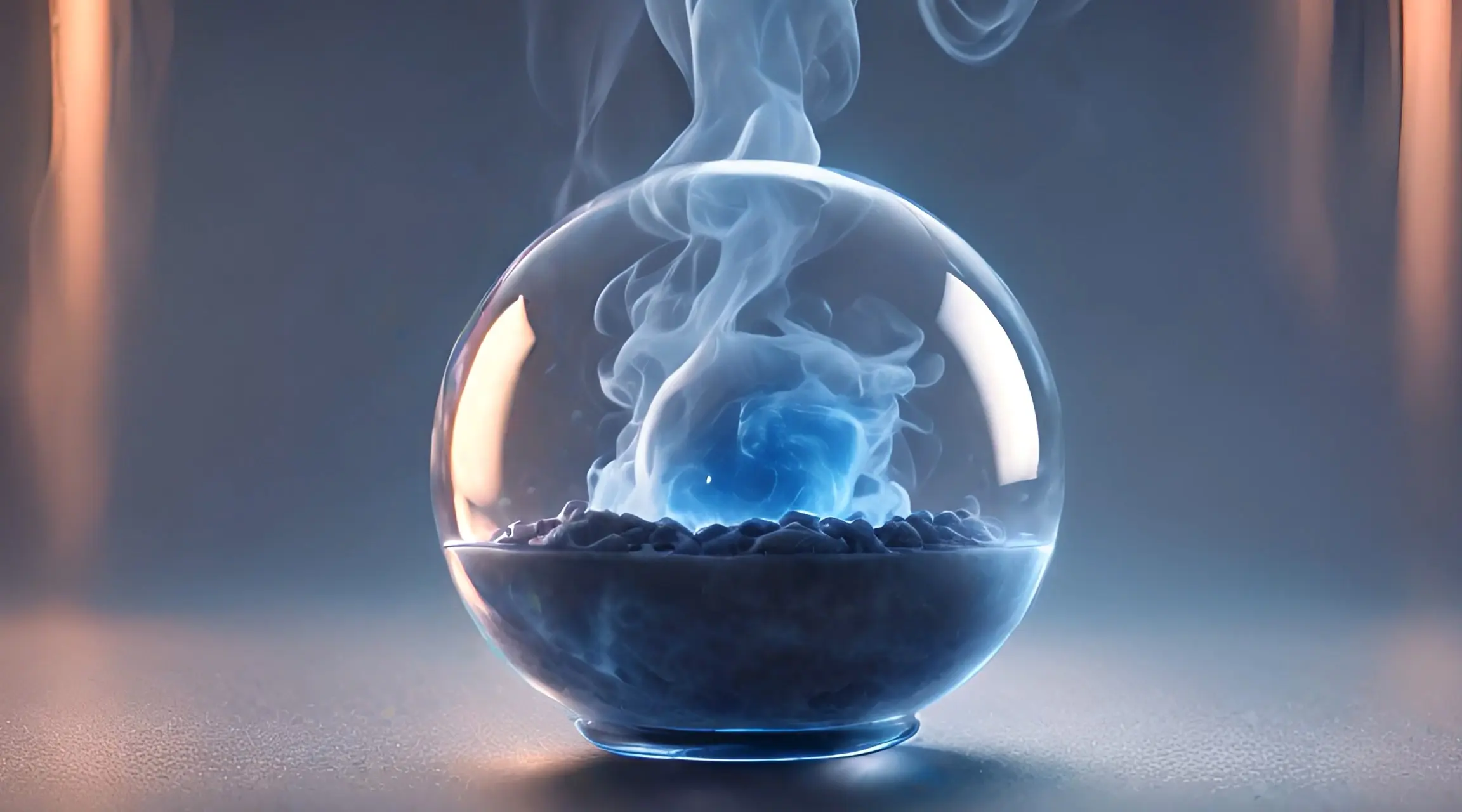 Cinematic Blue Flame in Glass Orb Stock Video Clip
